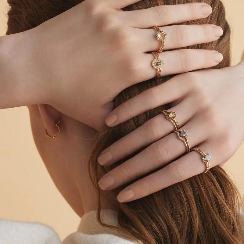 Chic Olivine Geometric Ring